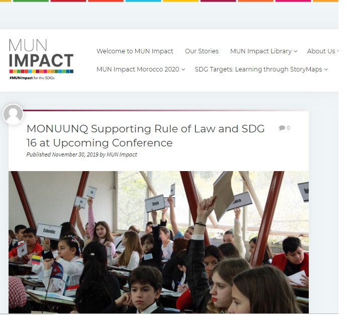 Recibimos el apoyo del MUN IMPACT, comunidad global de Modelos de Naciones Unidas. 
http://munimpact.org/monuunq-registration-open/
